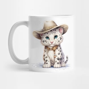 Snow Leopard Wearing a Cowboy Hat Mug